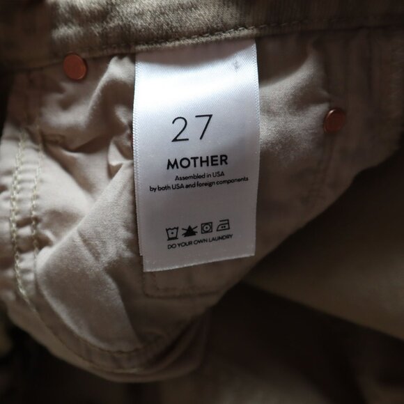 Mother The Looker Ankle Fray In Sweet Stripes Jeans Womens 27 Tan Edgy Boho Chic - Picture 4 of 11